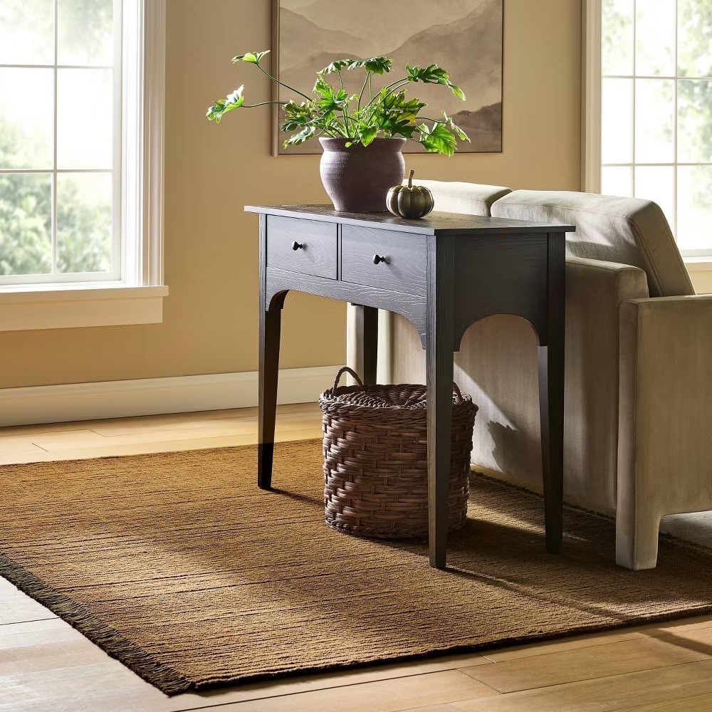 Round Chunky Straight Rattan Basket Dark Brown - Threshold Studio McGee, Target - Picture 2 of 8